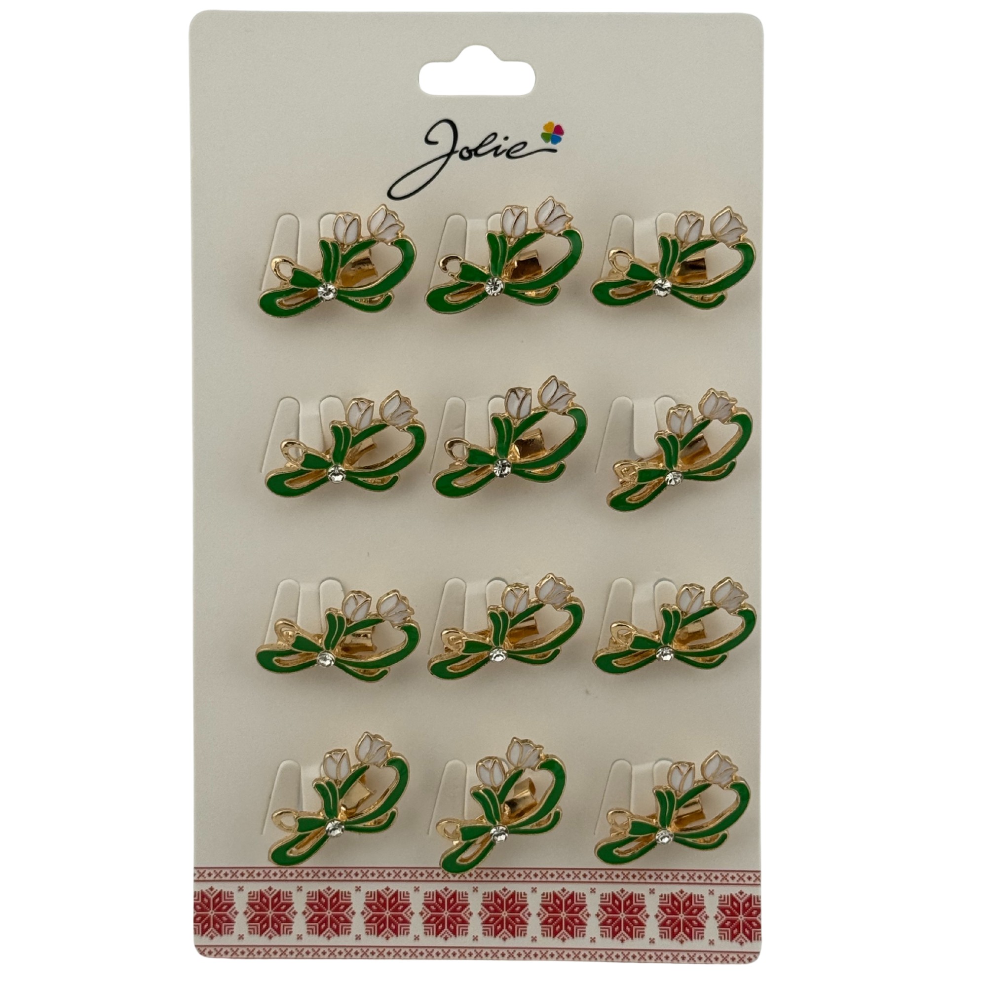 Set 12 Brose Martisor Primavara, Jolie, Model Ghiocel cu Piatra