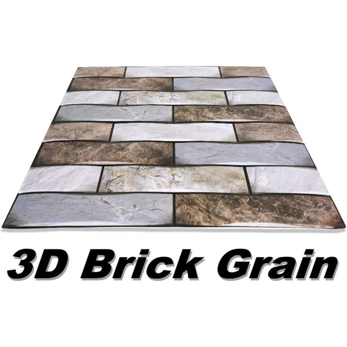 10 x Placi Tapet Autocolant 3D cu Imitatie de Marmura, pentru Perete Bucatarie Sufragerie, Usor de Curatat, Rezistent la Apa, Autoadeziv, 30x30 cm, Gri Maro Bej, Resigilat