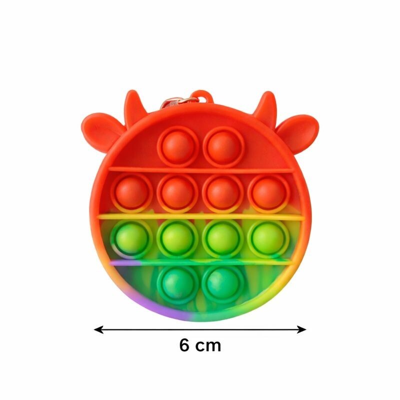 Jucarie Antistres din Silicon, Flippy, Pop It Now And Flip It, Portofel, 6 cm, Vacuta Multicolor