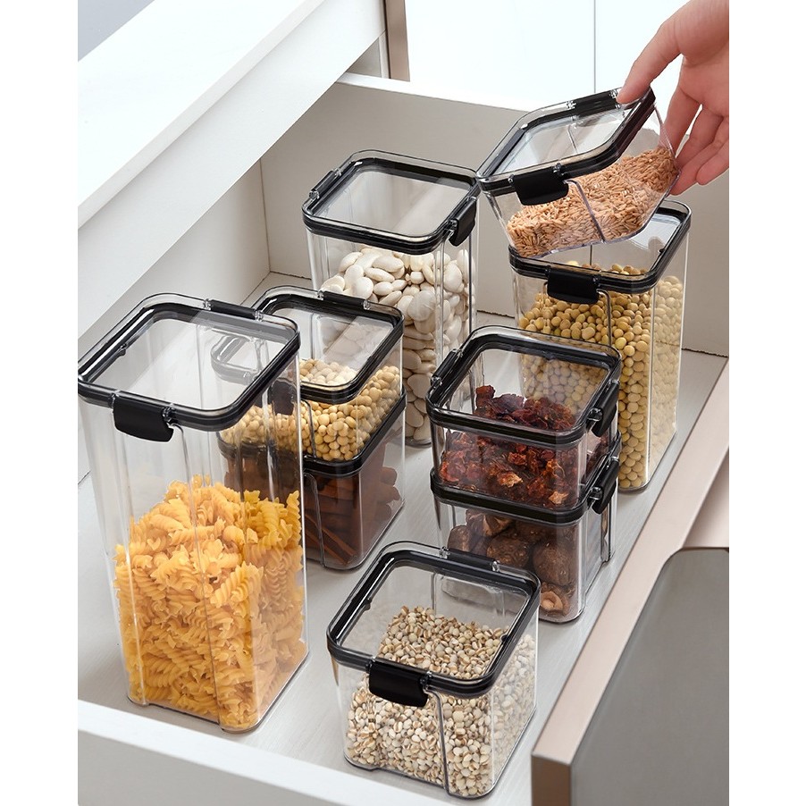 Recipient din Plastic, Flippy, pentru Alimente/Obiecte, Inchidere Ermetica, 10.2 x 6.6 cm, 460 ml, Transparent