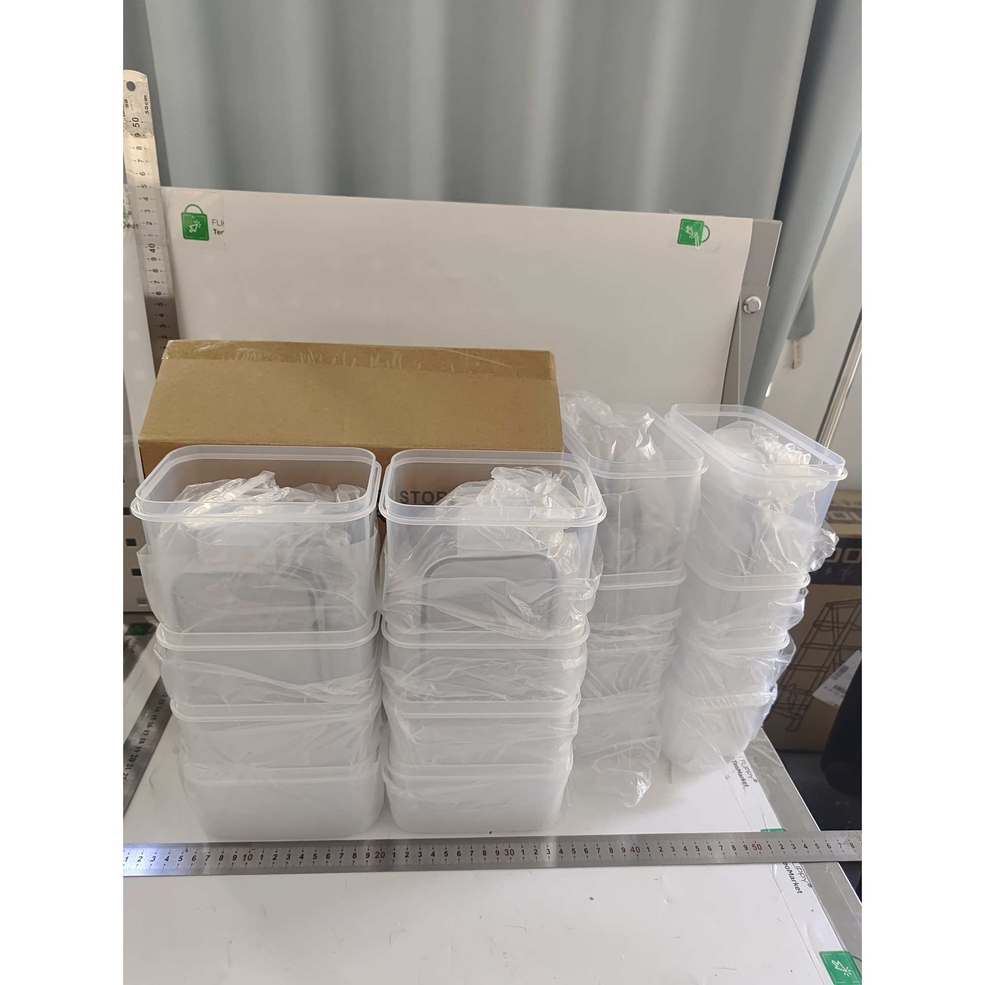 Cutii de depozitare alimente, Flippy, Set din 16 Cutii pentru Condimente, Cereale, Cutii pentru Bucatarie, din Plastic PP, Cutii Alimentare, Diferite Dimensiuni, Transparente