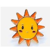 Martisor pentru copii, Brosa, Material Metal, Ambalaj Carton cu Design, Deimensiune Brosa Aproximativ 2 x 2 cm, Multicolor, Model 13