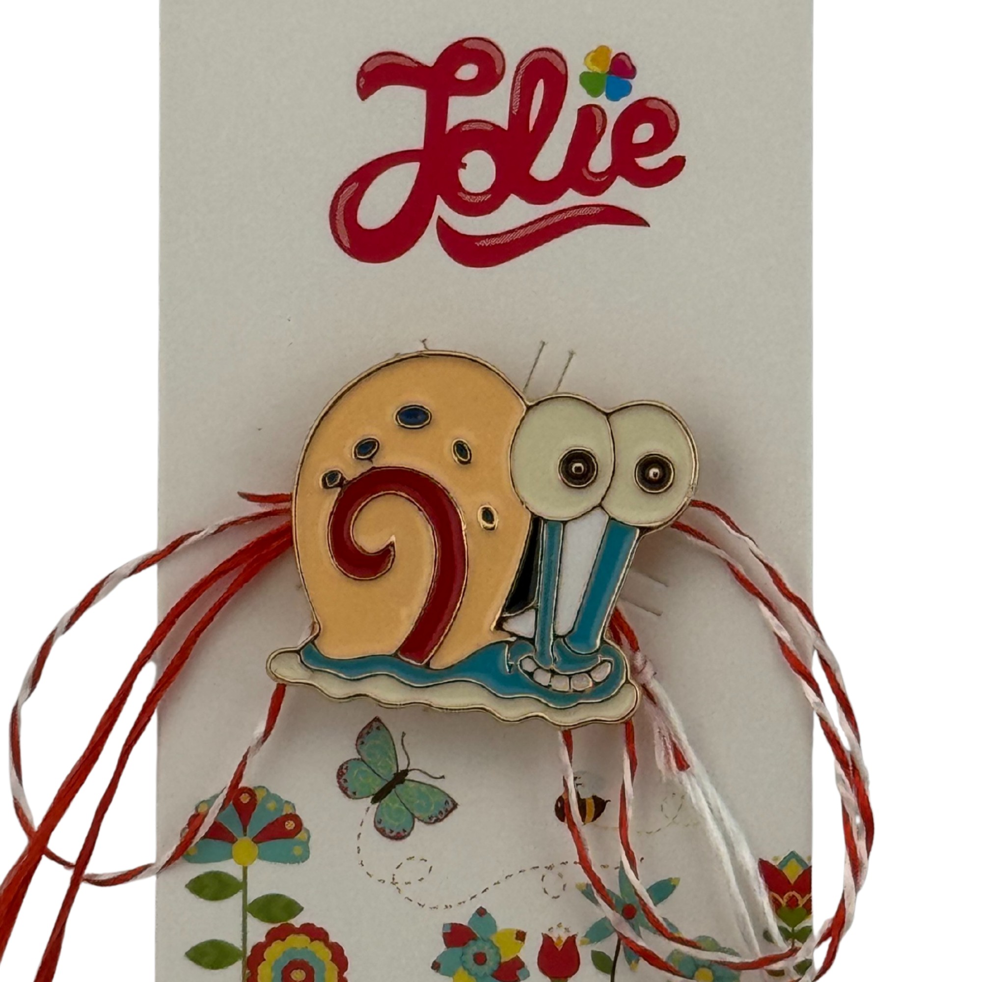 Martisor pentru copii, Jolie, Material Metal, Ambalaj Carton cu Design, Dimensiune Brosa Aproximativ 2x2 cm, Multicolor, Model Melc