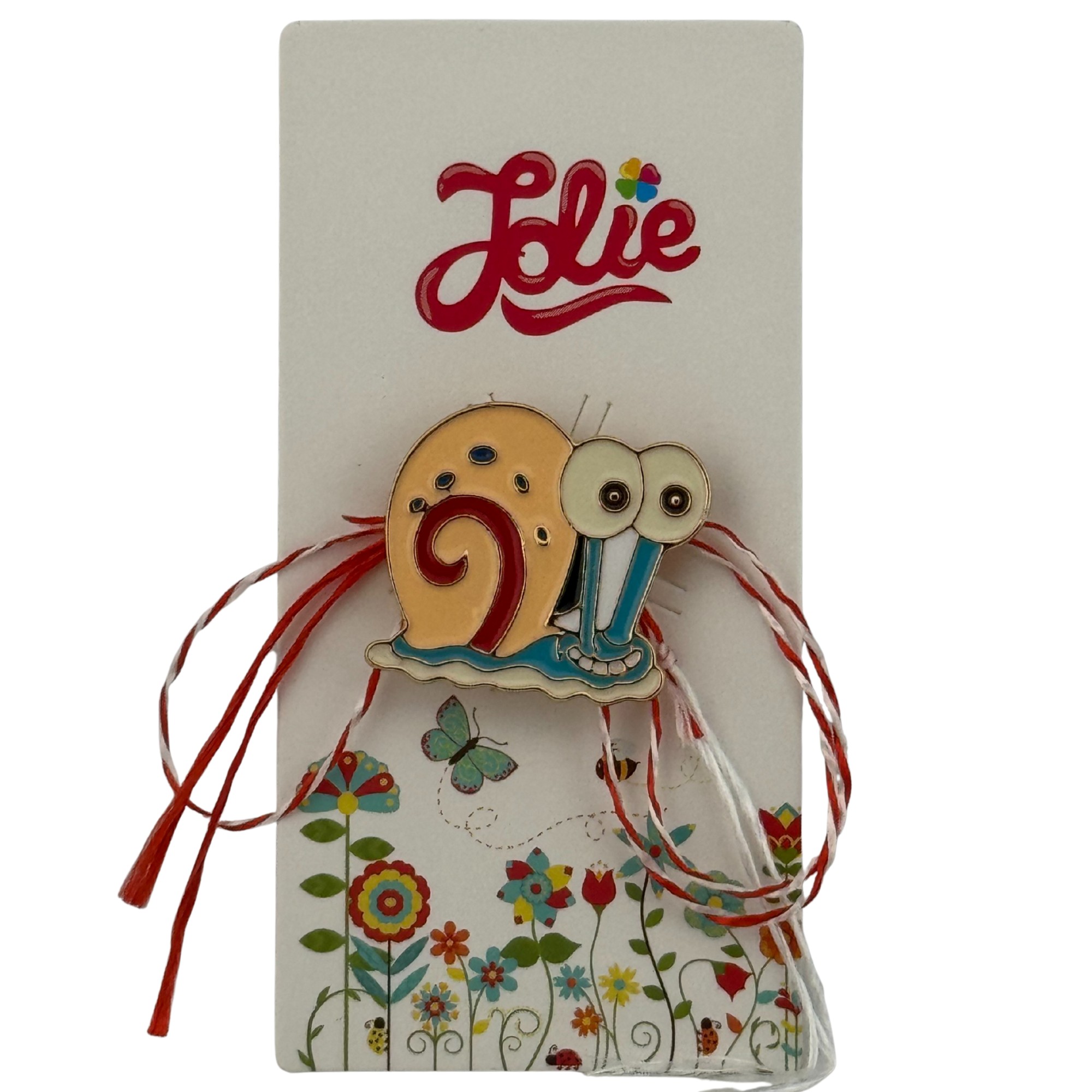 Martisor pentru copii, Jolie, Material Metal, Ambalaj Carton cu Design, Dimensiune Brosa Aproximativ 2x2 cm, Multicolor, Model Melc