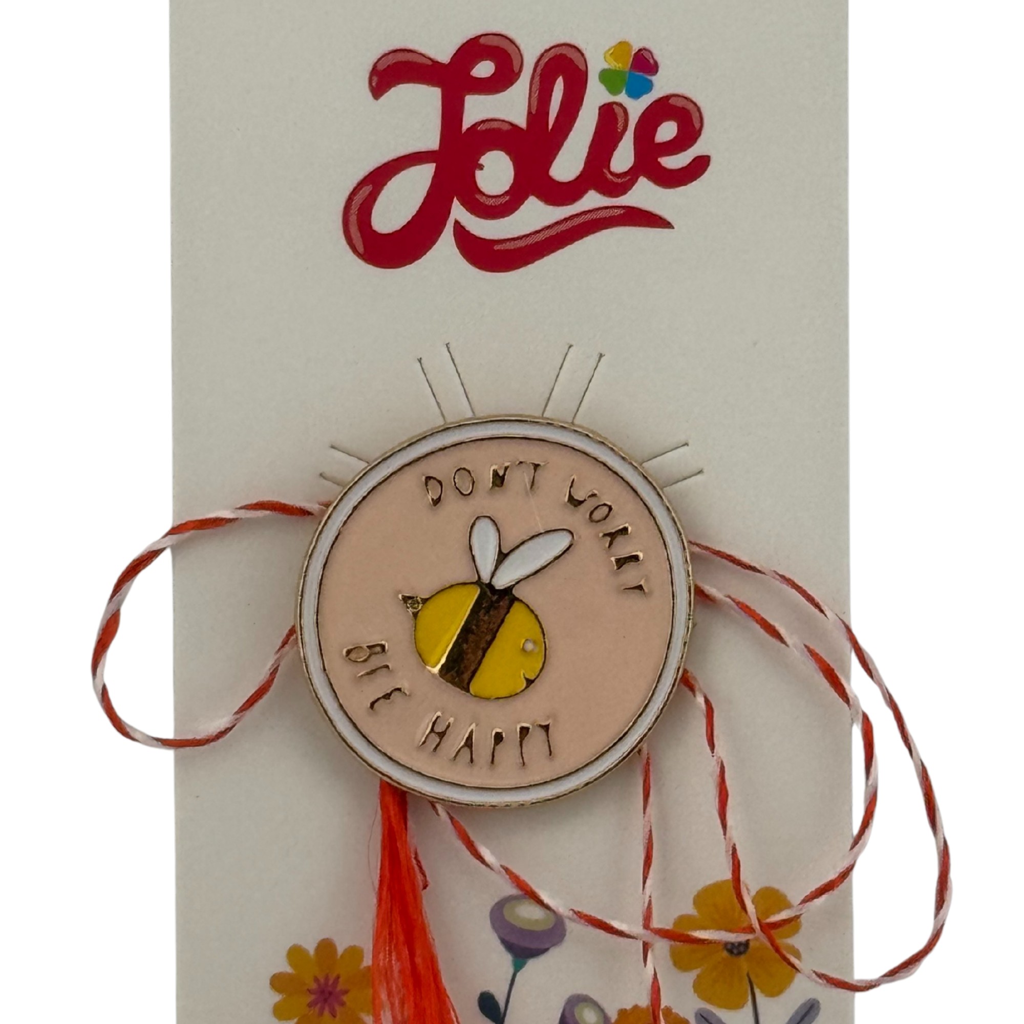 Martisor pentru copii, Jolie, Material Metal, Ambalaj Carton cu Design, Dimensiune Brosa Aproximativ 2x2 cm, Multicolor, cu Mesaj, Model Albinuta