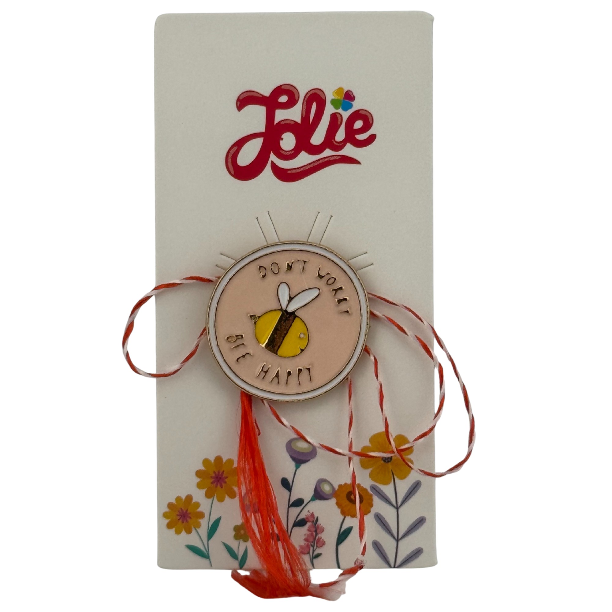Martisor pentru copii, Jolie, Material Metal, Ambalaj Carton cu Design, Dimensiune Brosa Aproximativ 2x2 cm, Multicolor, cu Mesaj, Model Albinuta