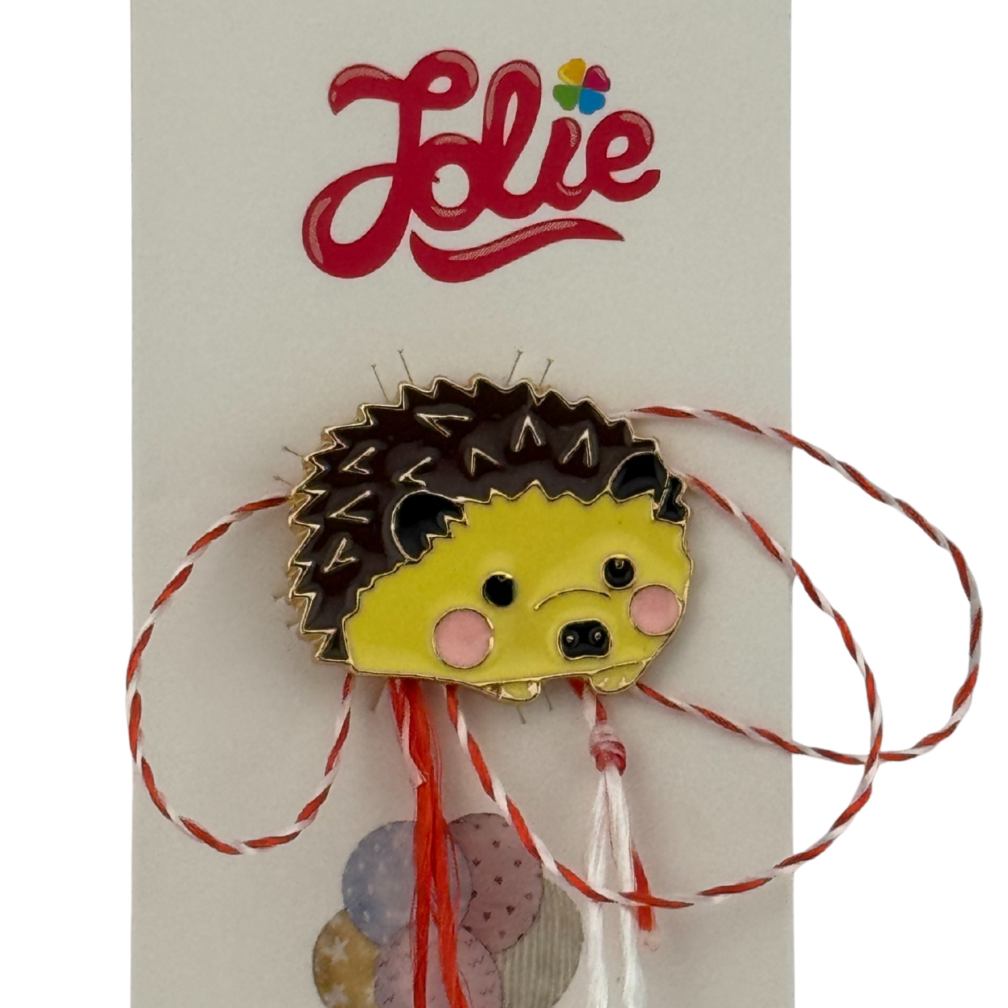 Martisor pentru copii, Jolie, Material Metal, Ambalaj Carton cu Design, Dimensiune Brosa Aproximativ 2x2 cm, Multicolor, Model Arici