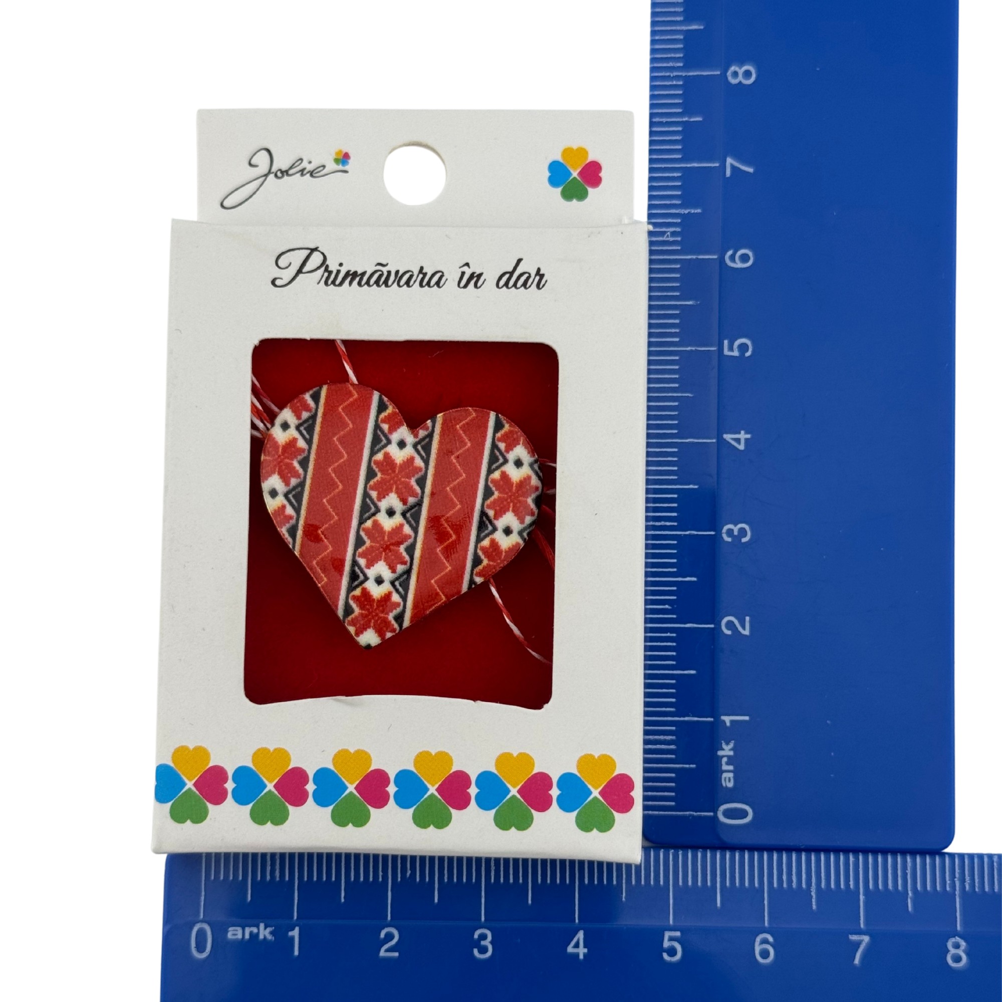 Martisor Brosa Mica in Cutie, Jolie, Dimensiune Brosa 2.5-3cm, Material Metal, Model Inima Traditionala