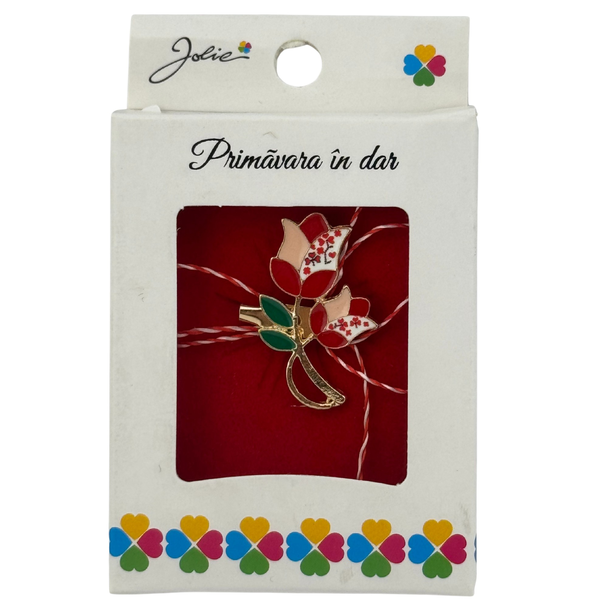 Martisor Brosa Mica in Cutie, Jolie, Dimensiune Brosa 2.5-3cm, Material Metal, Model Lalele Traditionale