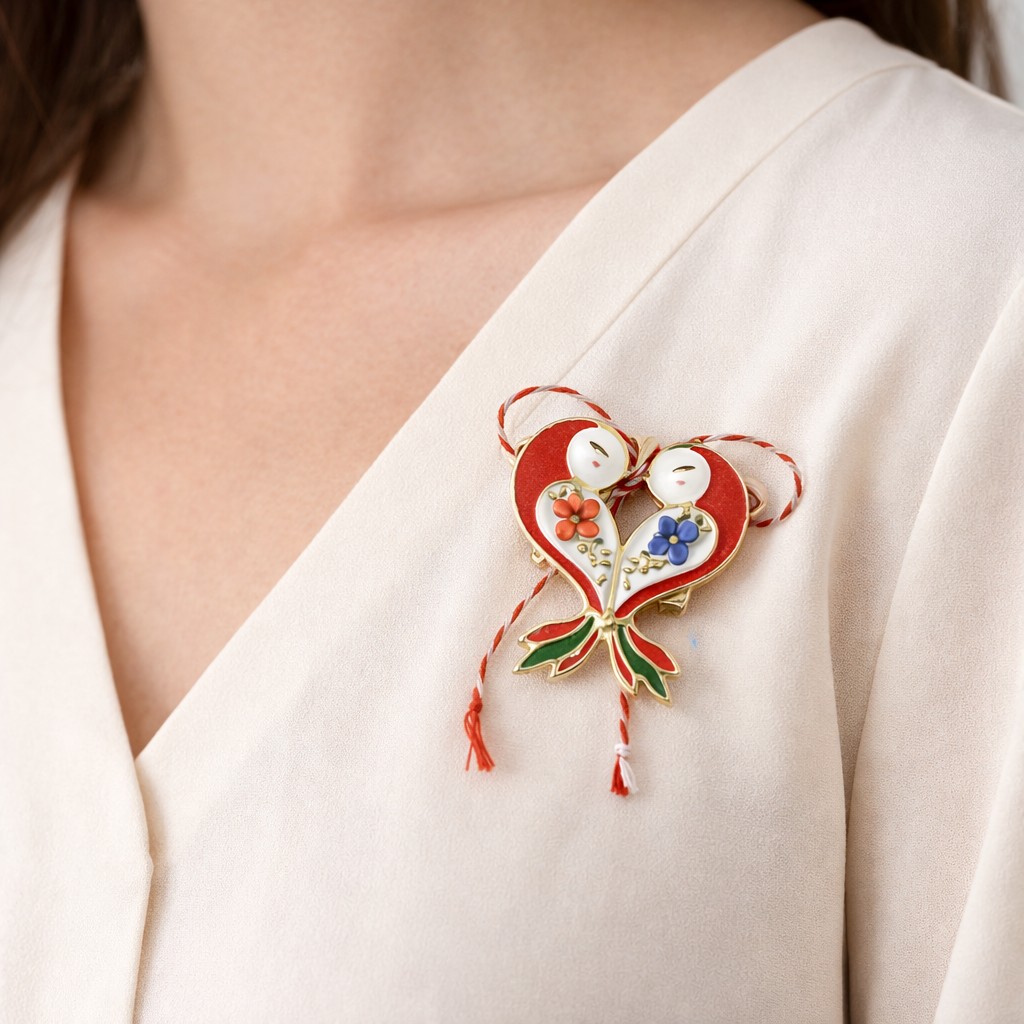 Martisor Brosa Mica in Cutie, Jolie, Dimensiune Brosa 2.5-3 cm, Material Metal, Model Vrabiute, Multicolor