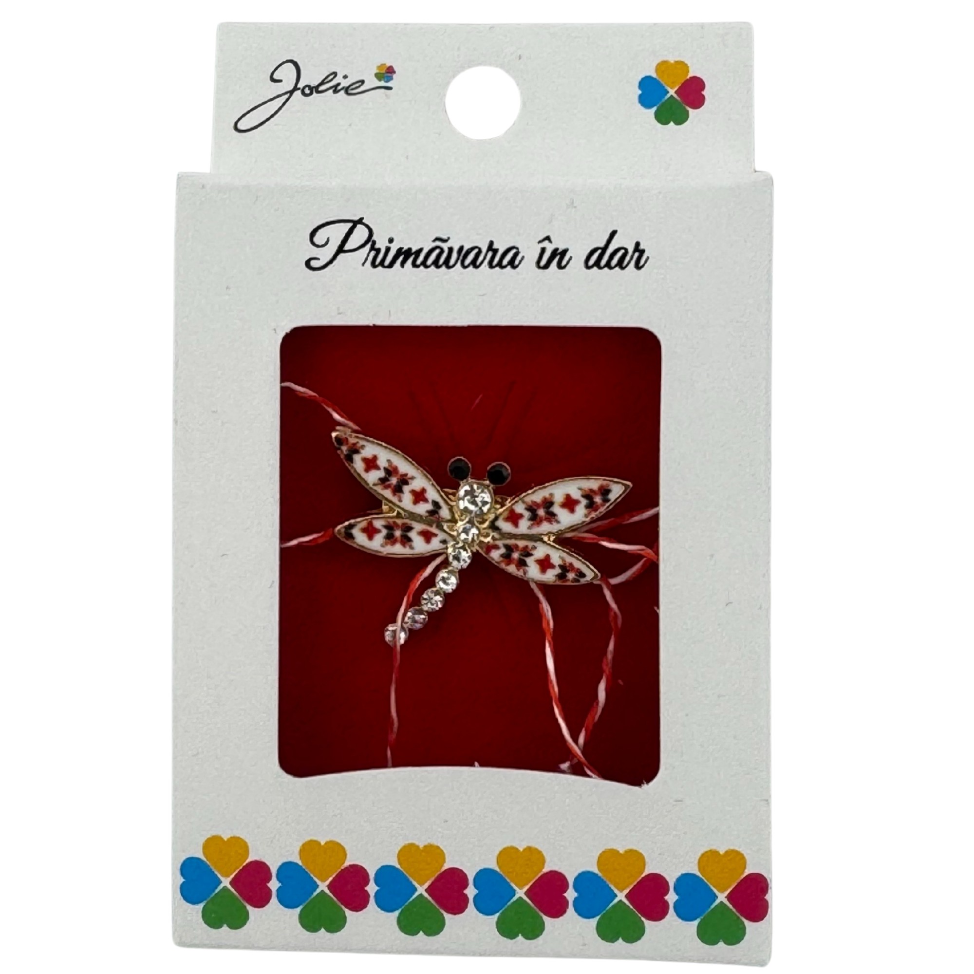 Martisor Brosa Mica in Cutie, Jolie, Dimensiune Brosa 2.5-3cm, Material Metal, Model Libelula Traditionala