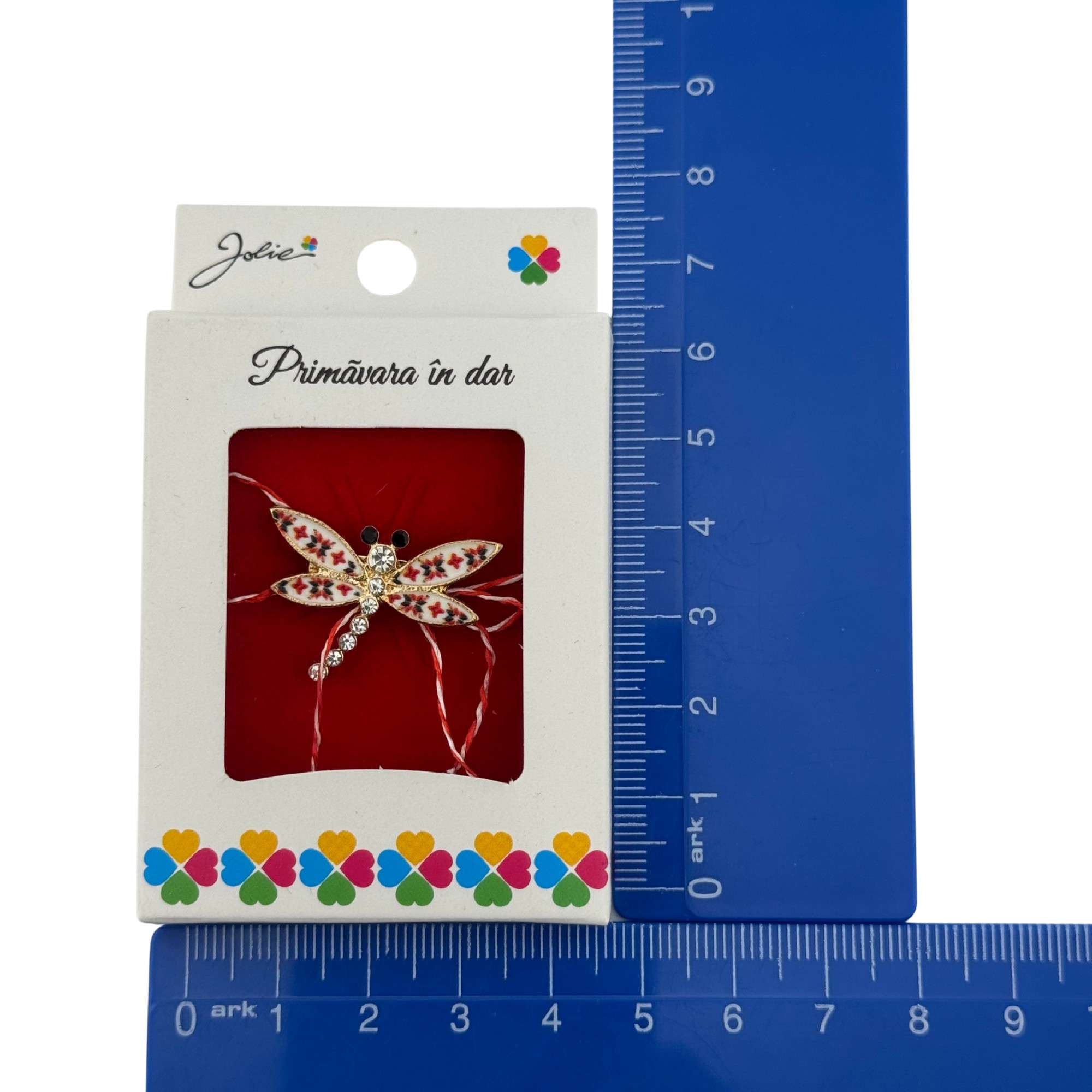 Martisor Brosa Mica in Cutie, Jolie, Dimensiune Brosa 2.5-3cm, Material Metal, Model Libelula Traditionala