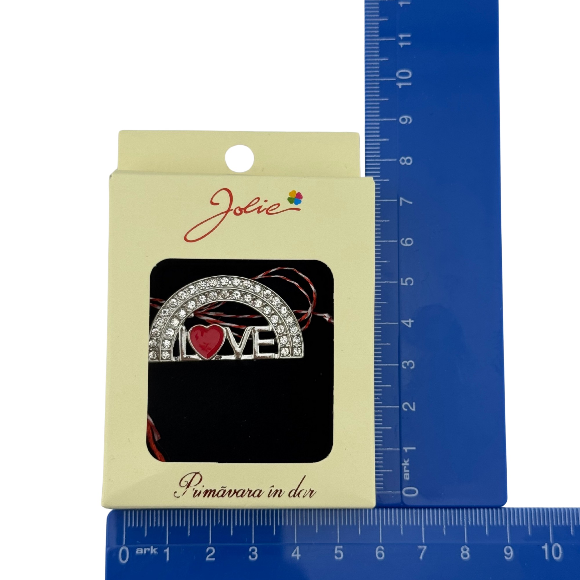 Martisor Brosa Medie, Jolie, Multicolora, Dimensiune Brosa 5 cm, Material Metal, Model Love