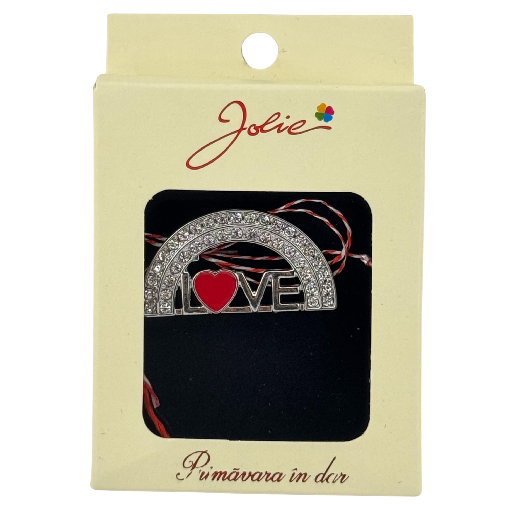 Martisor Brosa Medie, Jolie, Multicolora, Dimensiune Brosa 5 cm, Material Metal, Model Love