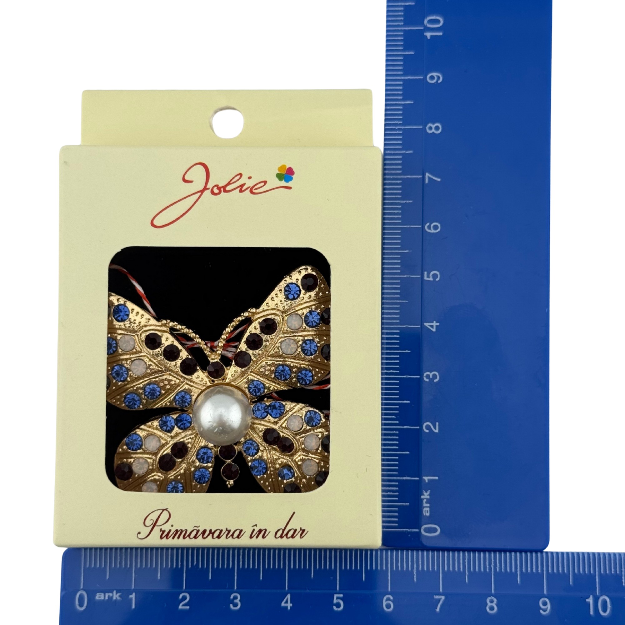 Martisor Brosa Medie, Jolie, Multicolora, Dimensiune Brosa 5 cm, Material Metal, Model Fluture