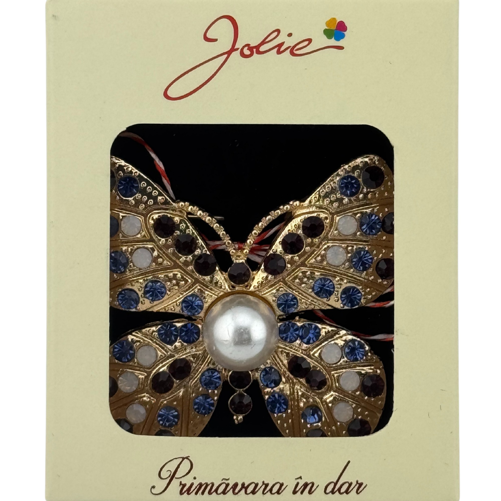 Martisor Brosa Medie, Jolie, Multicolora, Dimensiune Brosa 5 cm, Material Metal, Model Fluture