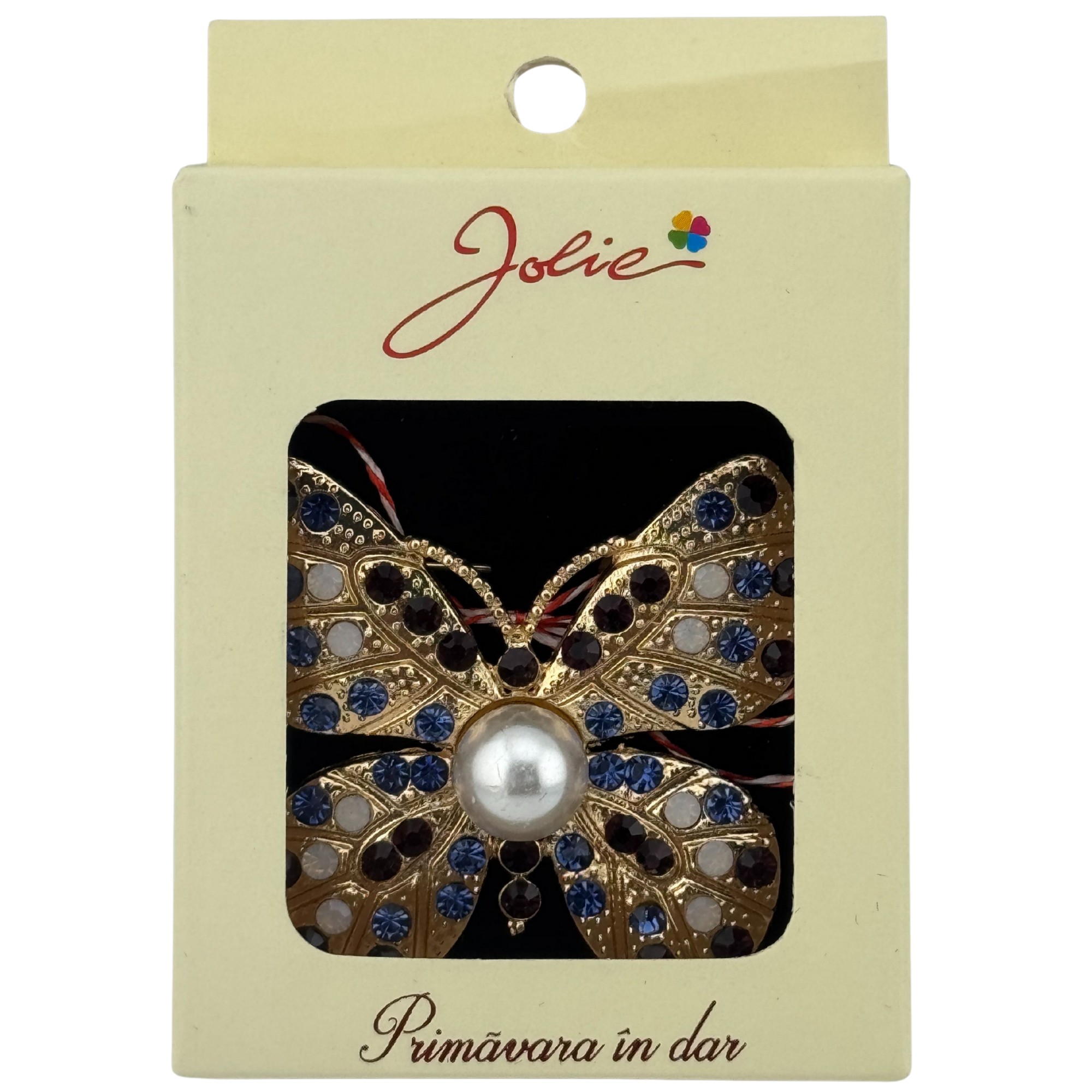 Martisor Brosa Medie, Jolie, Multicolora, Dimensiune Brosa 5 cm, Material Metal, Model Fluture