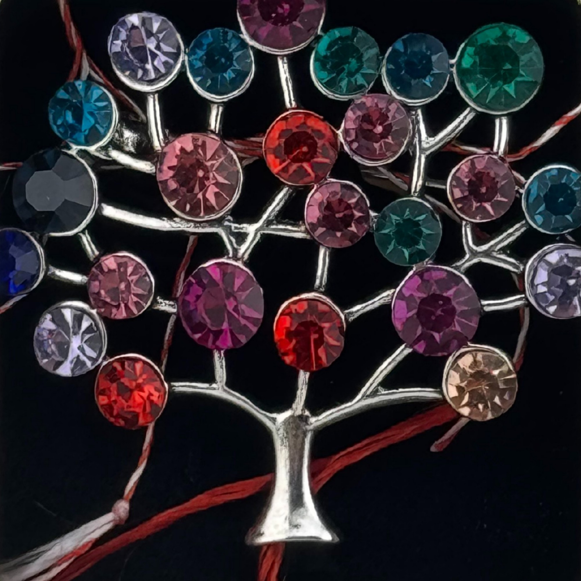 Martisor Brosa Medie, Jolie, Multicolora, Dimensiune Brosa 5 cm, Material Metal, Model Copacul Vietii