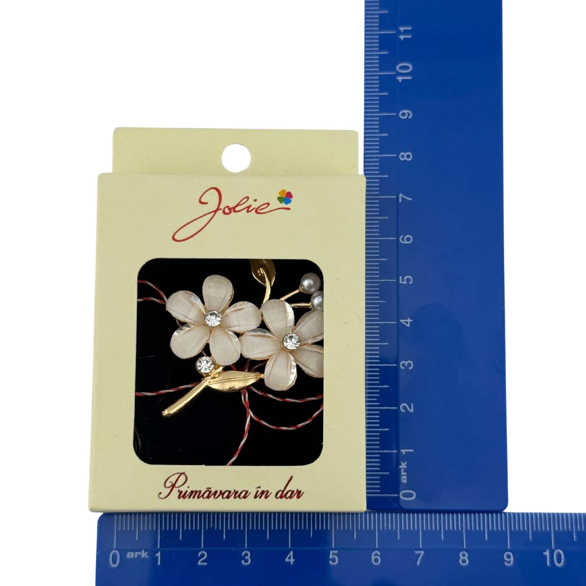 Martisor Brosa Medie, Jolie, Multicolora, Dimensiune Brosa 5 cm, Material Metal, Model Flori