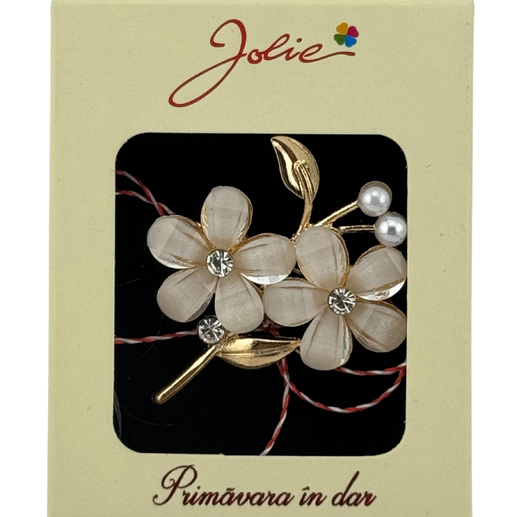 Martisor Brosa Medie, Jolie, Multicolora, Dimensiune Brosa 5 cm, Material Metal, Model Flori