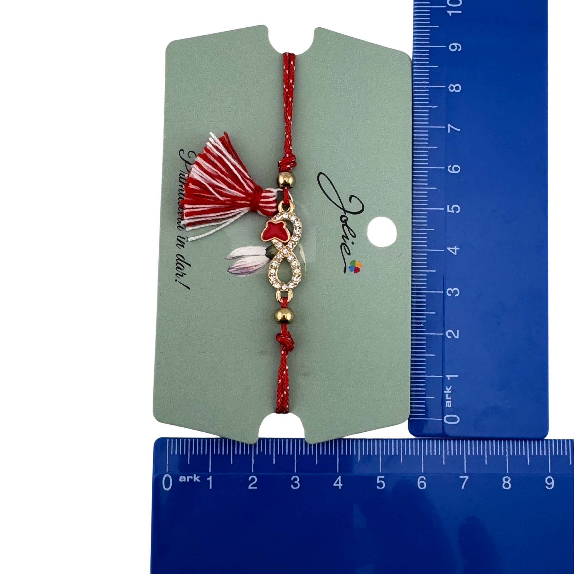 Martisor Bratara Ciucure, Jolie, Snur Rosu Reglabil, cu Pandantiv, Model Infinit Fluturas