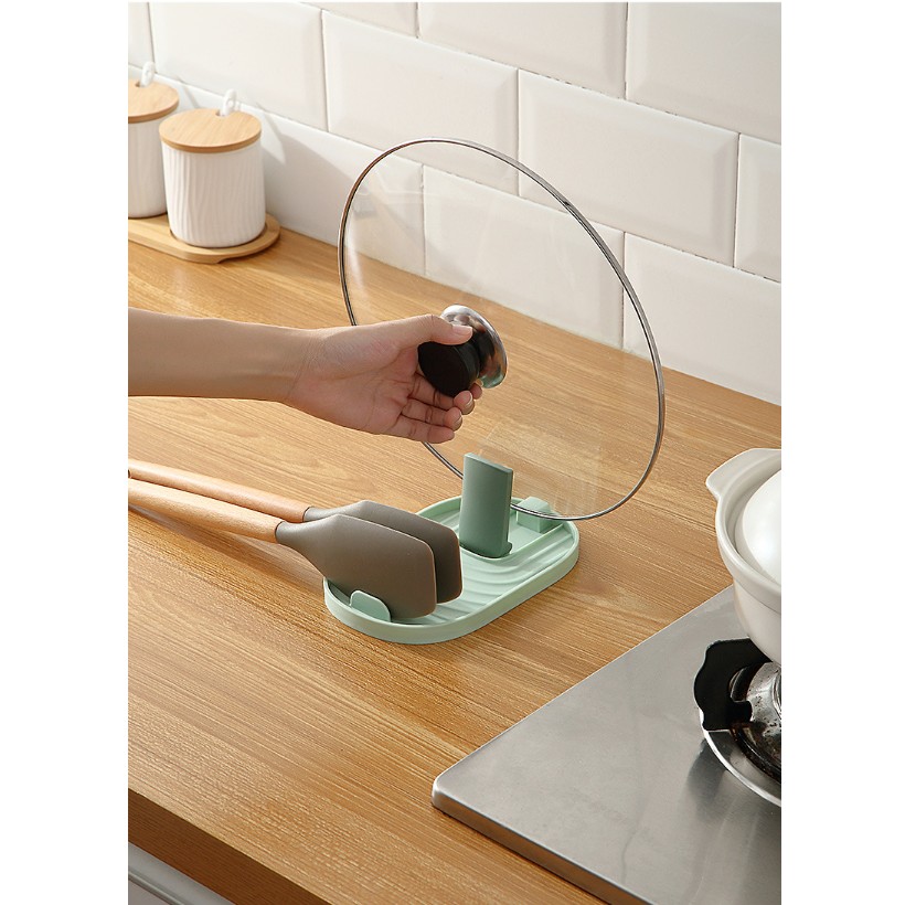 Suport Pliabil, Flippy, pentru Capace, Linguri, Multifunctional, Plasare pe Blatul de Bucatarie, 11.5 x 18 x 2.2 cm, Albastru inchis