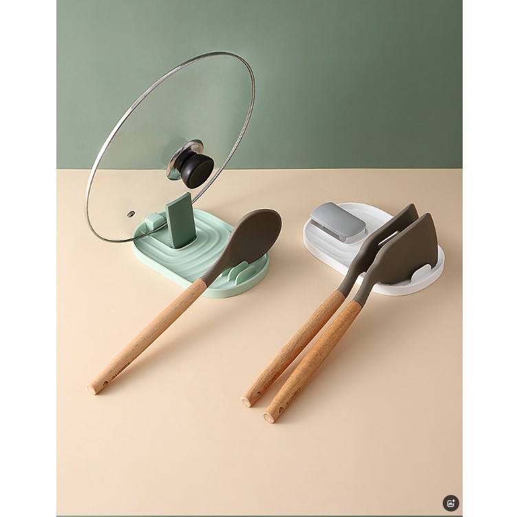 Suport Pliabil, Flippy, pentru Capace, Linguri, Multifunctional, Plasare pe Blatul de Bucatarie, 11.5 x 18 x 2.2 cm, Verde