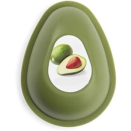 Cutie Alimentara, Flippy, Model Avocado, din Plastic, 12.5 x 12.5 x 5.4 cm, 500 ml, Verde Inchis