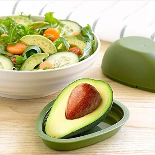 Cutie Alimentara, Flippy, Model Avocado, din Plastic, 12.5 x 12.5 x 5.4 cm, 500 ml, Verde Inchis