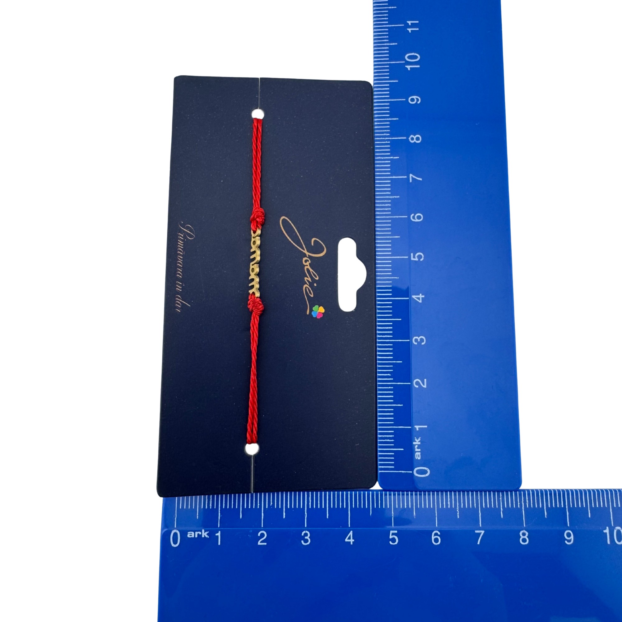 Martisor Bratara Primavara, Textil si Inox, Jolie, Snur Rosu, Model Scris Mama, Auriu