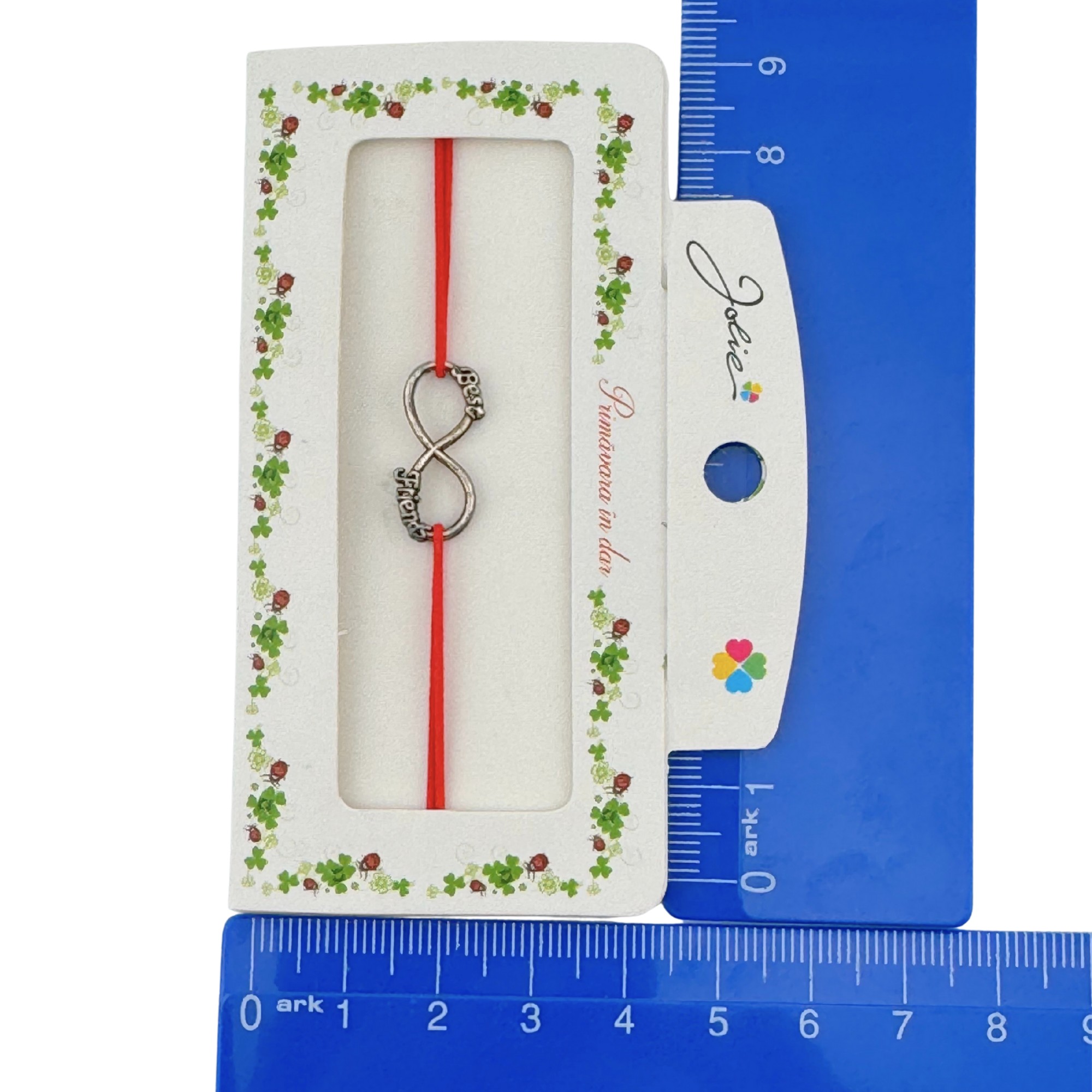 Martisor Bratara cu 2 Noduri Elastica, Jolie, Snur Rosu, Model Infinit Best Friends