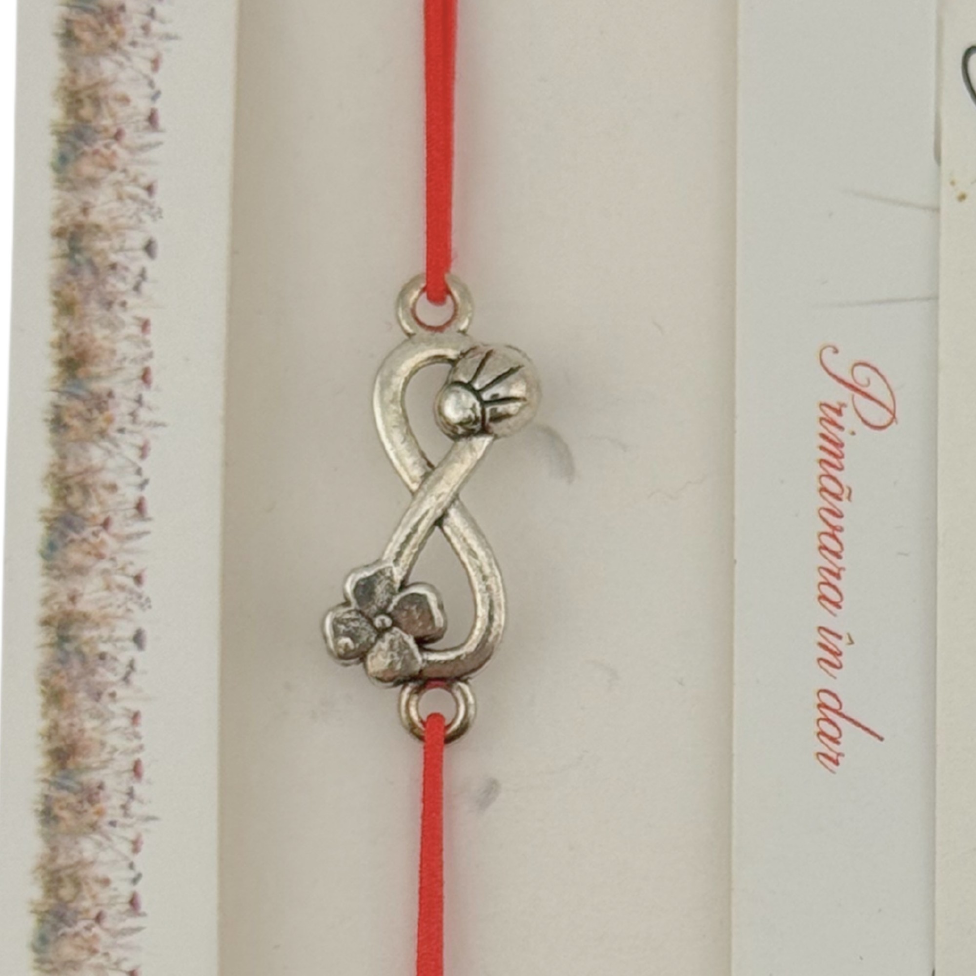 Martisor Bratara cu 2 Noduri Elastica, Jolie, Snur Rosu, Model Infinit