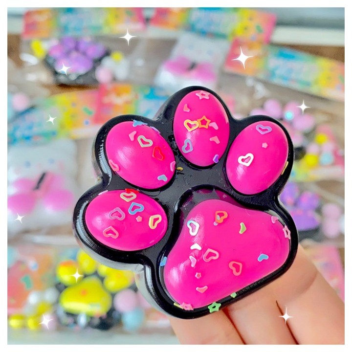 Set 12 Jucarii Antistres Squishy, Flippy, cu Revenire Lenta, Squeeze Pinch Family, Model Labuta de Pisica, 6.8x6.2 cm, 55g, Ambalaj Transparent, 4 Culori