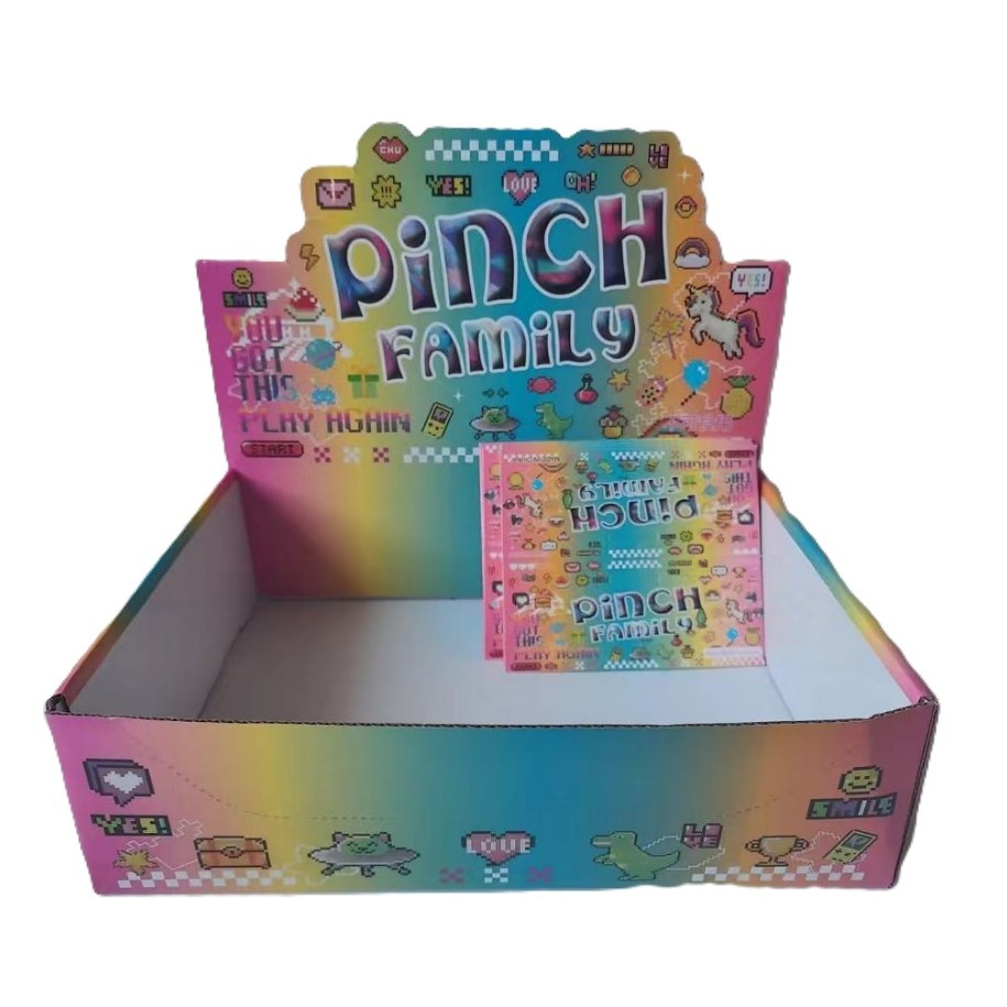 Cutie de Ambalare pentru Set 12 Jucarii Antistres Squishy, Flippy, din Carton, 14 x 14 x 14 cm, Multicolor