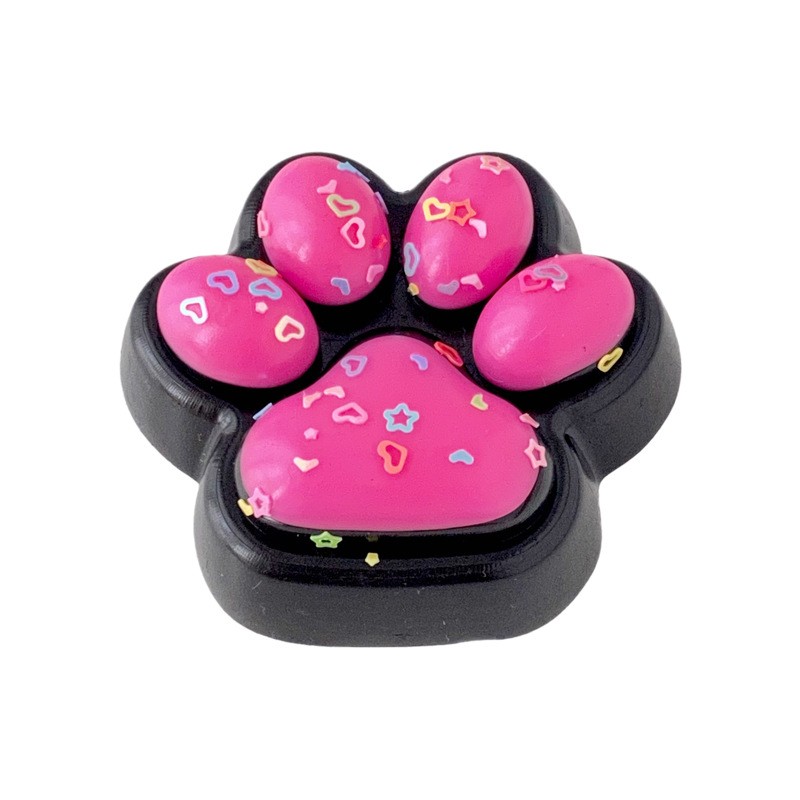 Jucarie Antistres Squishy, Flippy, cu Revenire Lenta, Squeeze Pinch Family, Model Labuta de Pisica, 6.8x6.2 cm, 55g, Ambalaj Transparent, Roz Inchis