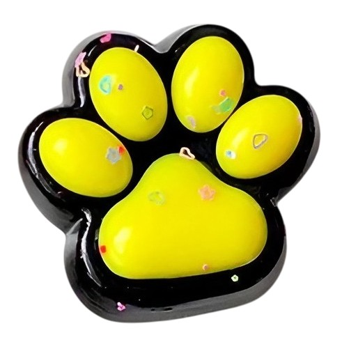 Jucarie Antistres Squishy, Flippy, cu Revenire Lenta, Squeeze Pinch Family, Model Labuta de Pisica, 6.8x6.2 cm, 55g, Ambalaj Transparent, Galben