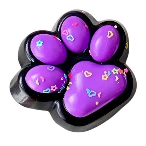 Jucarie Antistres Squishy, Flippy, cu Revenire Lenta, Squeeze Pinch Family, Model Labuta de Pisica, 6.8x6.2 cm, 55g, Ambalaj Transparent, Mov