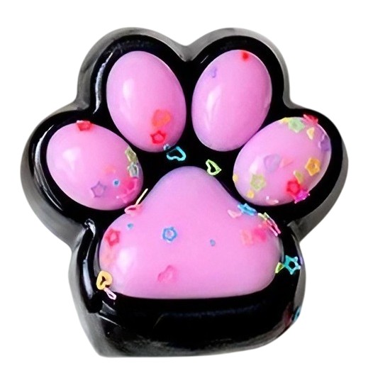 Jucarie Antistres Squishy, Flippy, cu Revenire Lenta, Squeeze Pinch Family, Model Labuta de Pisica, 6.8x6.2 cm, 55g, Ambalaj Transparent, Roz Deschis