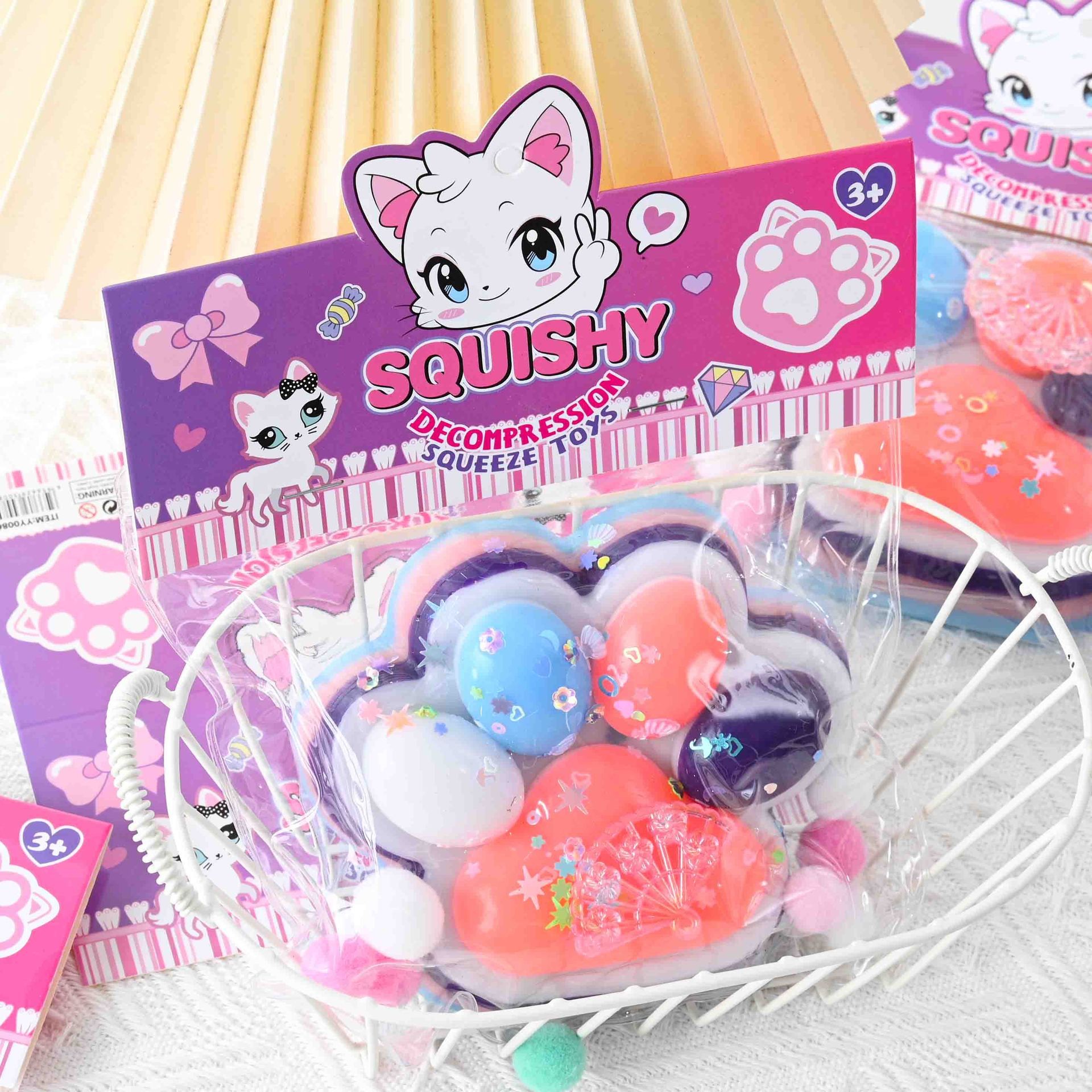 Jucarie Antistres Squishy, Flippy, cu Revenire Lenta, Squeeze Toys, Model Cat Paw, 12.5x10.5 cm, 220g, +3 Ani, din TPR, Model 1, Multicolor