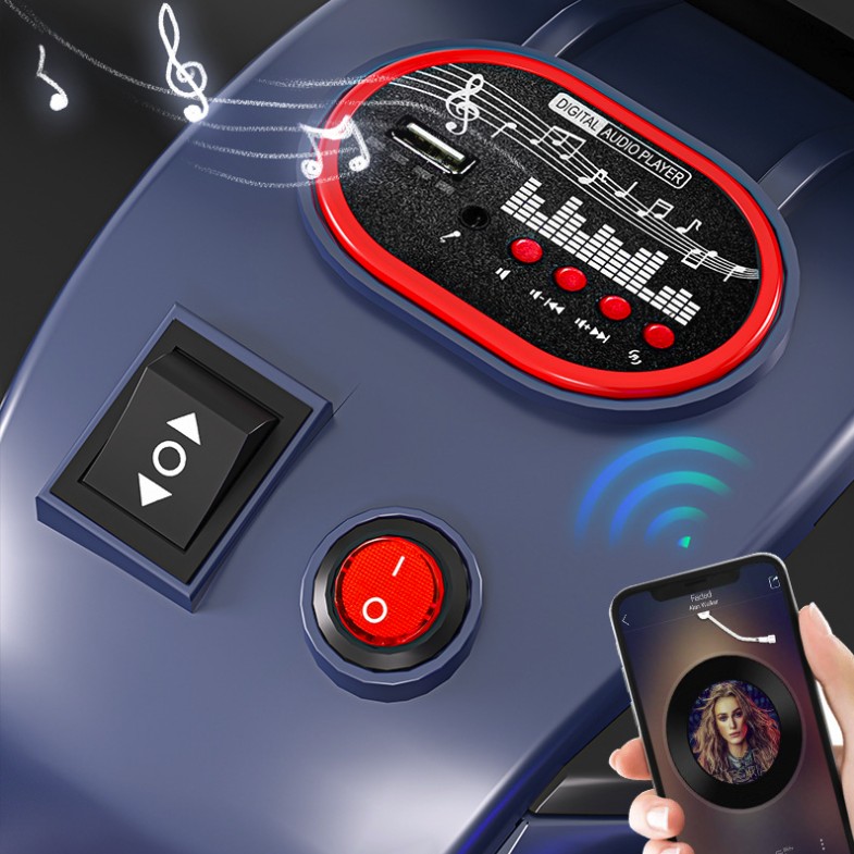 Tricicleta Electrica pentru Copii, Flippy, cu 2 Acumulatoare 380*2, tip 6V7, Bluetooth, Sistem Anti-Rasturnare, Sistem de Lumini si Sunet, 6+ Ani, 95 x 58 x 45 cm, Rosu Negru