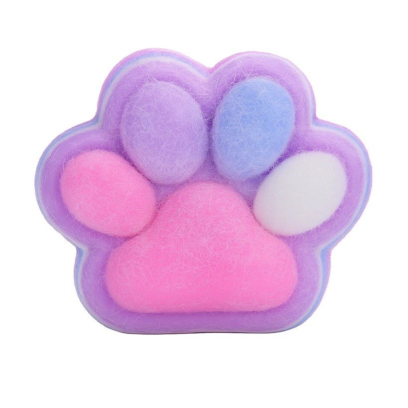 Jucarie Antistres Squishy, Flippy, cu Revenire Lenta, Squeeze Toys, Model Cat Paw, 12.5x10.5 cm, 220g, +3 Ani, din TPR, Model 2, Multicolor