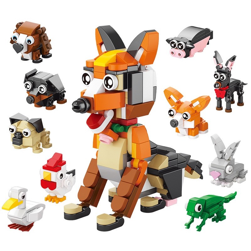 Jucarii si Jocuri - Set de Constructie, Flippy, 10 in 1, 361 Piese, Diverse Forme, +6 Ani, din Abs, Multicolor