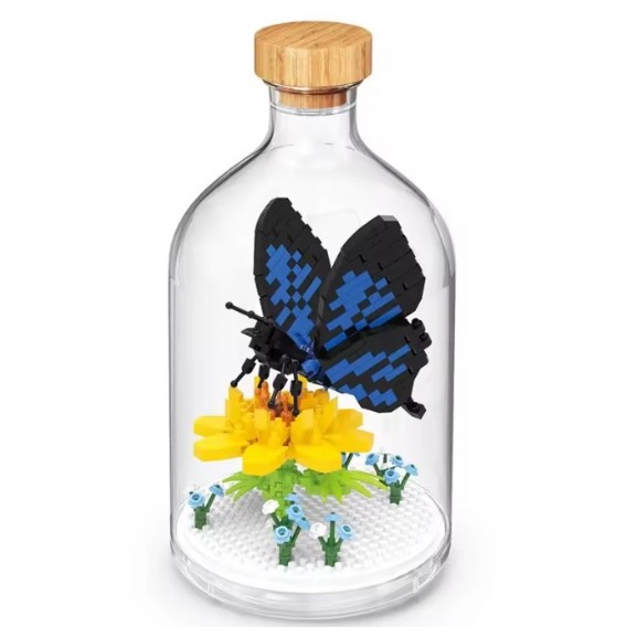 Set de Construit in Sticla, Flippy, 392 Piese, din Plastic, +14 Ani, 10 x 19.6 cm, Model Fluture, Multicolor