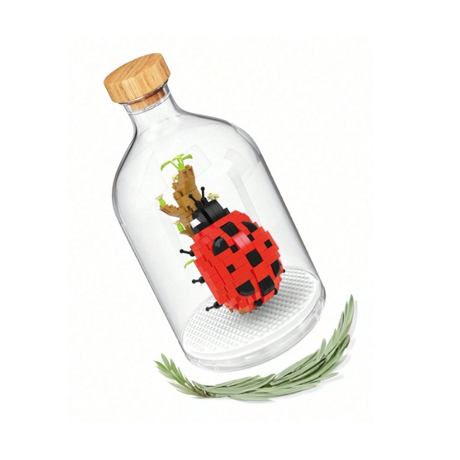 Set de Construit in Sticla, Flippy, 379 Piese, din Plastic, +14 Ani, 10 x 19.6 cm, Model Buburuza, Multicolor