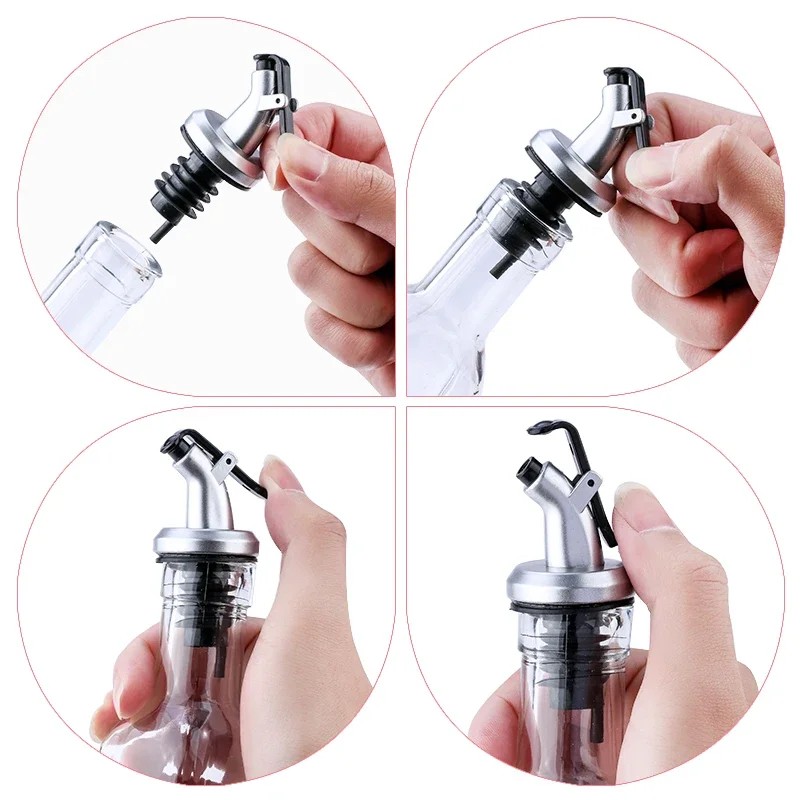 Sticla de Ulei de Masline, Flippy, Sticla etansa pentru Lichide de Bucatarie, Sticla pentru Uleiuri, Sosuri, Otet, Capac din Inox Dozator, 19.5 x 4.8 cm, volum 150 ml, Transparent 