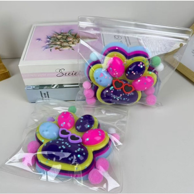 Jucarie Antistres Squishy, Flippy, cu Revenire Lenta, Squeeze Toys, Model Cat Paw, 12.5x10.5 cm, 220g, +3 Ani, din TPR, Model 5, Multicolor