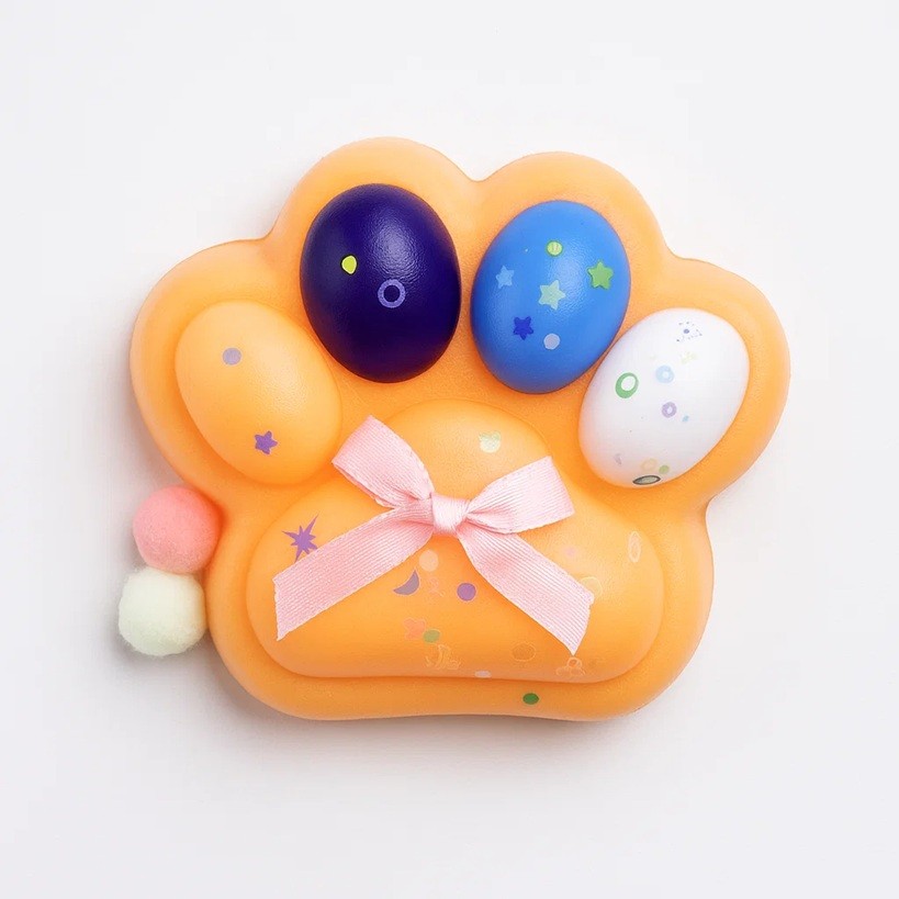Jucarie Antistres Squishy, Flippy, cu Revenire Lenta, Squeeze Toys, Model Cat Paw, 12.5x10.5 cm, 220g, +3 Ani, din TPR, Model 8, Multicolor