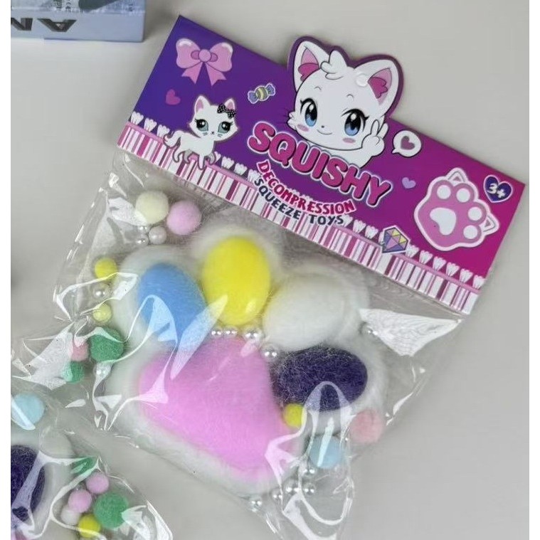 Jucarie Antistres Squishy, Flippy, cu Revenire Lenta, Squeeze Toys, Model Cat Paw, 12.5x10.5 cm, 220g, +3 Ani, din TPR, Model 9, Multicolor