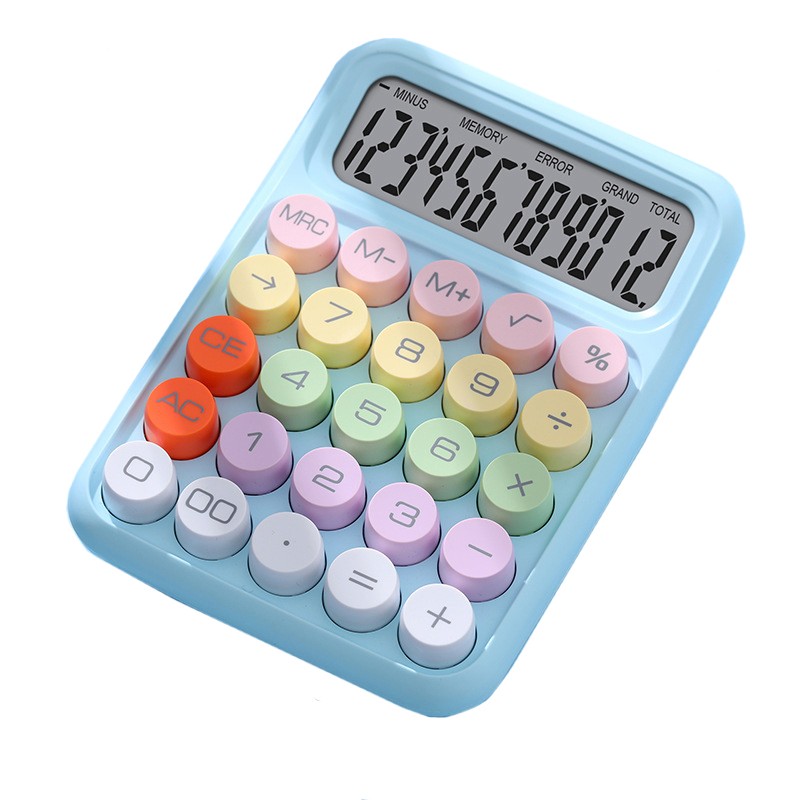 Calculator Electronic pentru Copii, Flippy, Calculator Dragut pentru Scoala Primara, Ecran mare 12 digits si Tastatura Mecania, 16 x 11 x 2 cm, Albastru