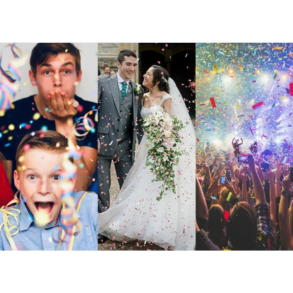 Tub de Confetti, Flippy, Party Popper, 30x5 cm, Confetii Lucioase Rezistente la Foc, Eliberare prin Rasucire, Auriu